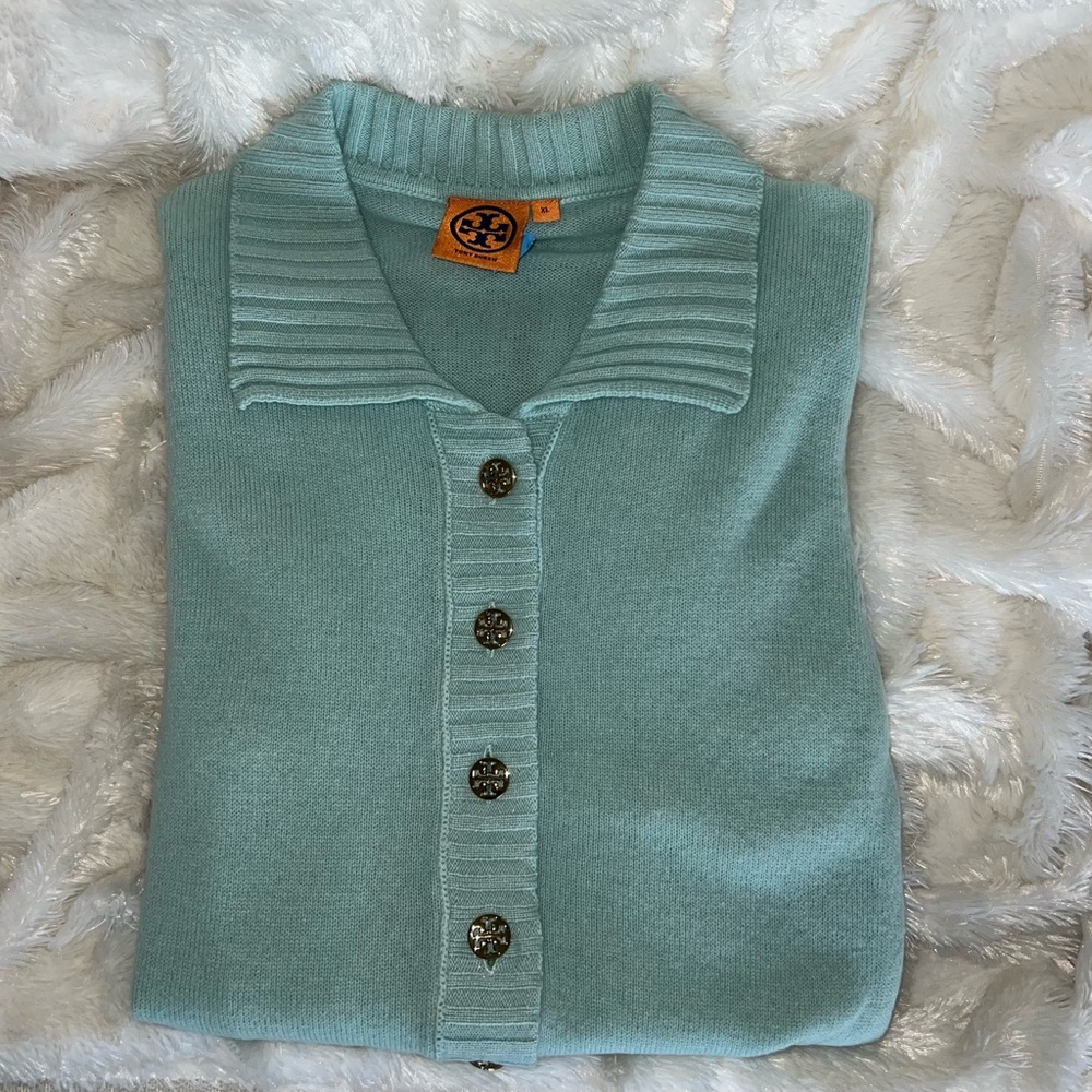 Tory Burch Wool-Cashmere Sweater – Mint Green (XL)